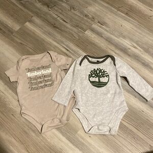 Bundle of Two Timberland 0-3 Month Onesies- Long and Short Sleeves